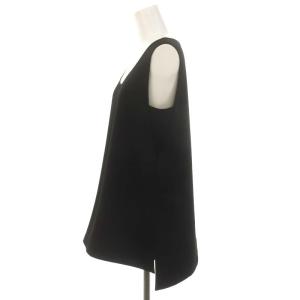 ADORE ドライタッチダブルクロストップス ブラウス ノースリーブ Uネック 38 M 黒 ブラック 531-3110321