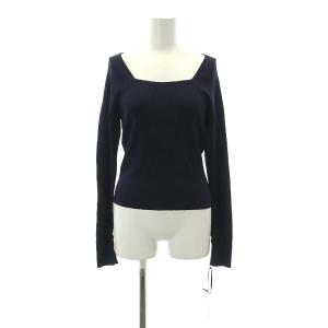 24SS リブスクエアニットトップ カットソー 長袖 36 S 紺 ネイビー 0324143126