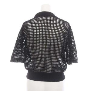 BEAUTY&YOUTH UNITED ARROWS メッシュポロニット ショートスリーブカーディガン 半袖 F 黒 ブラック