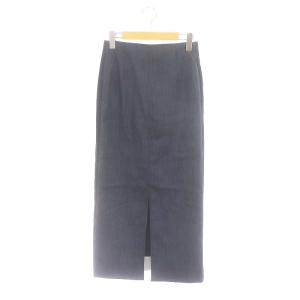 UNITED ARROWS デニムコンビ タイトスカート ロング 切替 36 紺 黒 ネイビー ブラック /DF OS