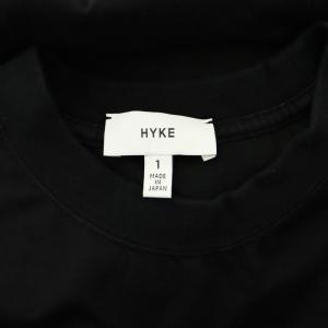 HYKE SHORT-SLV DRESS BIG-FIT ワンピース マキシ ロング 五分袖 クルーネック サイドスリット 1 S 黒