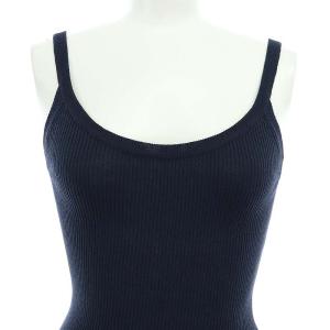 Christian Dior リブキャミソール US4 S 紺ネイビー