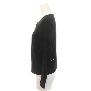 agnes b. ニットカーディガン 長袖 フロントボタン コットン T3 XL 黒 ブラック