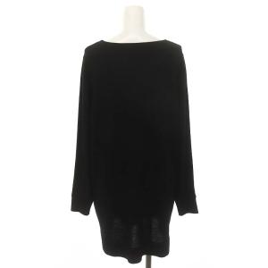 franche lippée リボン ビジュー ロングセーター チュニック丈 ニット 長袖 M 黒 アイボリー シルバー色 ゴールド色