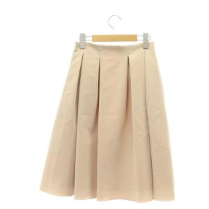 FOXEY NEW YORK SKIRT MILANESE スカート フレア ひざ丈 タック 38 S ピンクベージュ /AT OS