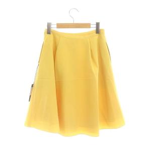 FOXEY NEW YORK SKIRT SANGRIA フレアスカート 膝丈 タック 38 マスタード色 43887 /ES OS