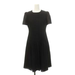チャールストンスリーブ ドレス ワンピース ひざ丈 半袖 38 黒 ブラック 06221 /DF OS
