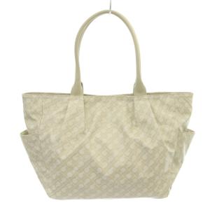 GHERARDINI ソフティ Softy トートバッグ 総柄 ロゴ ナイロン レザー ベージュ