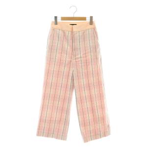 タータンチェックワイドパンツ 34 ピンク /MI OS