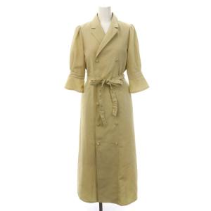 TAILOR SUSPENDER DRESS ワンピース ロング 七分袖 S ベージュ /DO OS