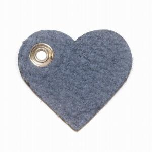 Hervé Chapelier レザーチャーム ハート バッグチャーム サフィール 122LTR