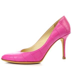 JIMMY CHOO パンプス ピンヒール  型押し レザー 38 25cm ピンク