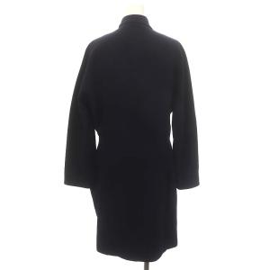 Yohji Yamamoto ウール ジャケットデザイン 変形 ワンピース ロング丈 ミモレ丈 長袖 S 紺 ネイビー /YQ OS