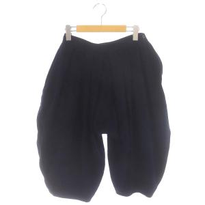 AD2018 アンゴラウールタックバルーンパンツ クロップド イージー XS 紺 ネイビー