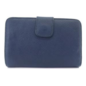 PRADA QWA レザー 二つ折り財布 ロゴ 紺 ネイビー 1ML225