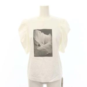 24SS バリエーションプリントTシャツ カットソー 五分袖 パフスリーブ 36 白 ホワイト グレー