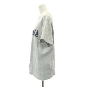 AMERICANA ロゴプリントTシャツ 半袖 カットソー 杢グレー 紺 ネイビー