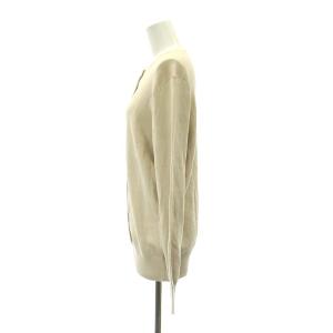 EVERYDAY I LIKE コットン クルーネック カーディガン 長袖 ニット ベージュ