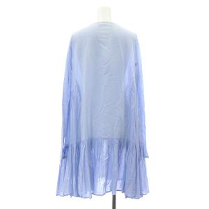 Merlette 22SS MERTEL ワンピース 膝丈 長袖 前開き ギャザー 水色 ライトブルー