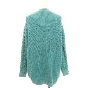 GRACE CONTINENTAL ウォッシュケーブルニットカーディガン 長袖 ウール 36 緑 グリーン