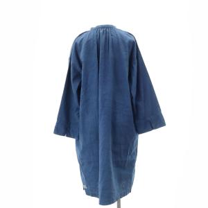 nest Robe リネンコットン染めエプロン 23SS UpcycleLino Linen Cotton Indigo Dyed Embro