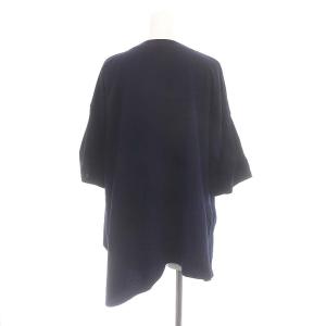 nagonstans 24AW curve t shirt Tシャツ カットソー 七分袖 チュニック丈 M 紺 ネイビー