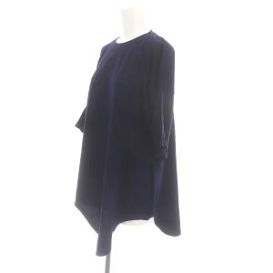 nagonstans 24AW curve t shirt Tシャツ カットソー 七分袖 チュニック丈 M 紺 ネイビー