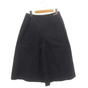 デニムパンツ ワイド クロップド コットン 38 紺 ネイビー