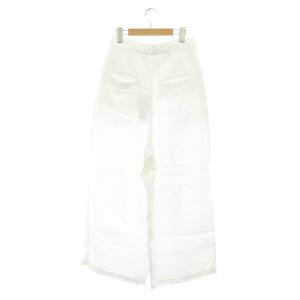 ATON GARMENT DYED LINEN SATIN ワイドパンツ リネン タック 02 ホワイト