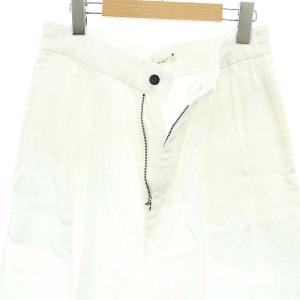 ATON GARMENT DYED LINEN SATIN ワイドパンツ リネン タック 02 ホワイト