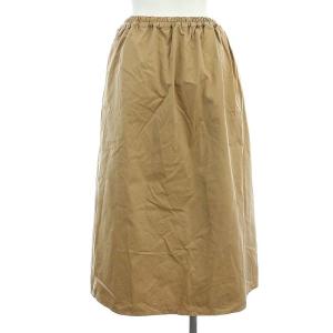 homspun コットンギャバギャザースカート ロング M ベージュ /HK OS