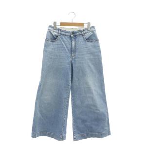 ワイドデニムパンツ ジーンズ ガウチョ 28 ライトブルー