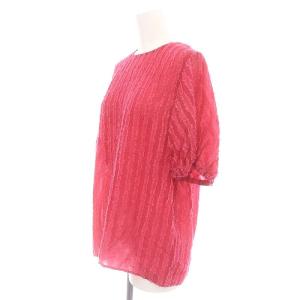 UNITED ARROWS フリンジ ブラウス プルオーバー 半袖 ピンク