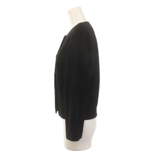 EPOCA ノーカラージャケット ウール 38 S 黒 ブラック