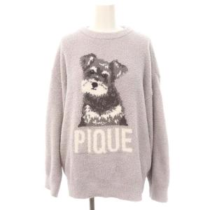 gelato pique 23AW セットアップ 上下 シュナウザージャガードプルオーバー＆ロングパンツ ニット 長袖 ワイドパンツ イージー 部屋着