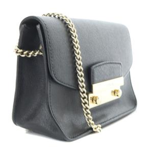 FURLA メトロポリス チェーン ミニショルダーバッグ ロゴ 黒 ブラック