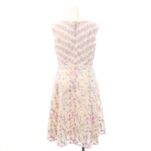 TOCCA LATIFLOLIA ドレス ワンピース ロング丈 ミモレ丈 ノースリーブ バックファスナー 4 XL ピンク マルチカラー