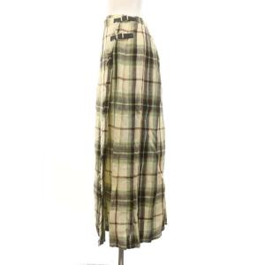O'NEIL OF DUBLIN 23SS MACKOGHT LOOP キルトスカート BEAMS取扱 ロング チェック フリンジ ラップ リネン US6 マルチカラー