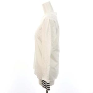 BORDERS at BALCONY RUFFLED CUFF TEE Tシャツ カットソー 長袖 36 白 ホワイト