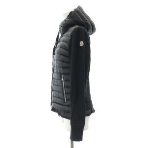 MONCLER MAGLIA ダウンカーディガン 切替 ジップアップ XS ブラック