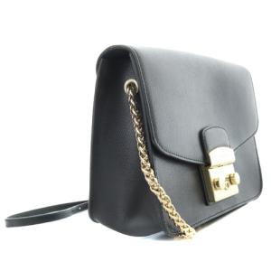 FURLA メトロポリス チェーン ショルダーバッグ レザー 黒 ブラック