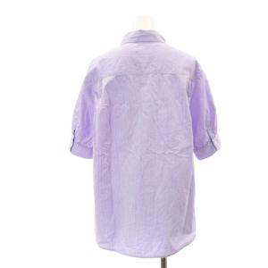 ebure 24SS カラーストライプ 半袖ブラウス 38 M パープル