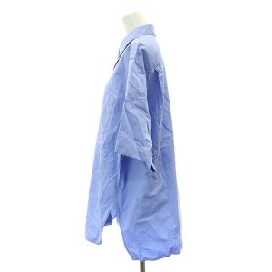 ebure 23SS ハーフスリーブポケットシャツ ブラウス 半袖 ブルー SH /SY OS