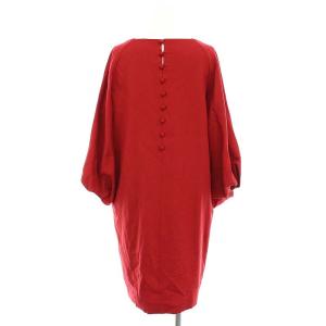 ADORE ドライサキソニービッグスリーブワンピース ひざ丈 長袖 36 赤 レッド