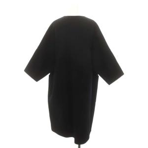 Drawer ウール ノーカラー コート 36 ブラック