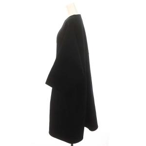 Drawer ウール ノーカラー コート 36 ブラック