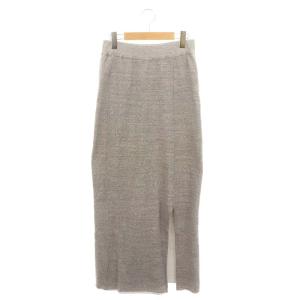 スリットスウェットロングスカート タイト コットン M グレー