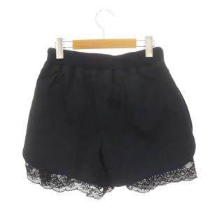 sacai luck レースレイヤードショートパンツ イージー 1 紺 黒 ネイビー ブラック