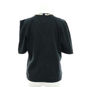 CELFORD 23SS パール付きシルケットプルオーバー カットソー 半袖 38 黒 ブラック
