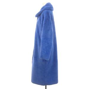 SNIDEL 22AW Sustainaファーステンカラーロングコート 青 ブルー